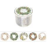 Christmas Wreaths Clear PET Washi Tape Gold Foil Mind Wave