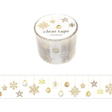 Christmas Ornaments Clear PET Washi Tape Gold Foil Mind Wave
