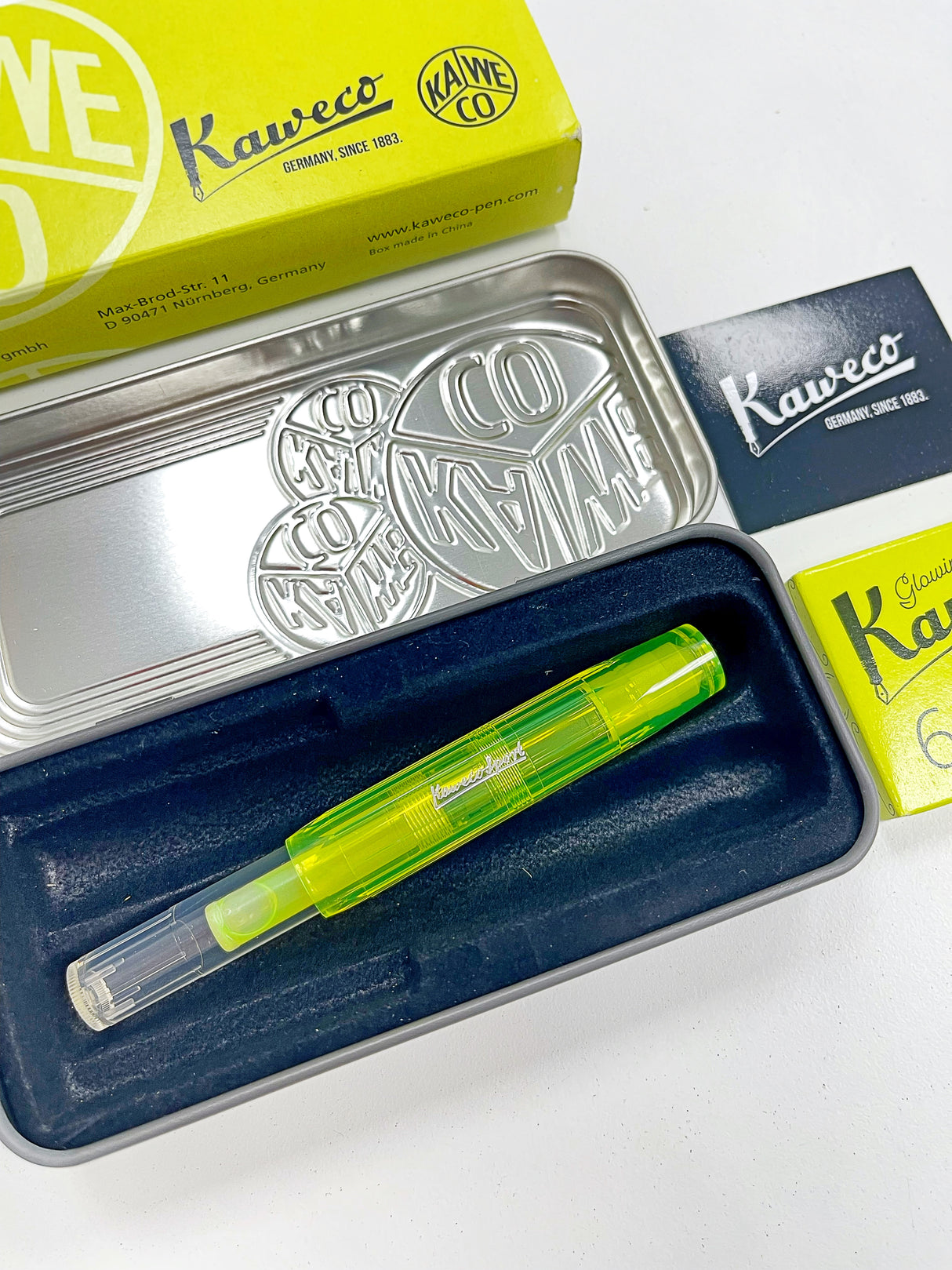 Kaweco Ice Sport Glow Highlighter Fountain Pen Set
