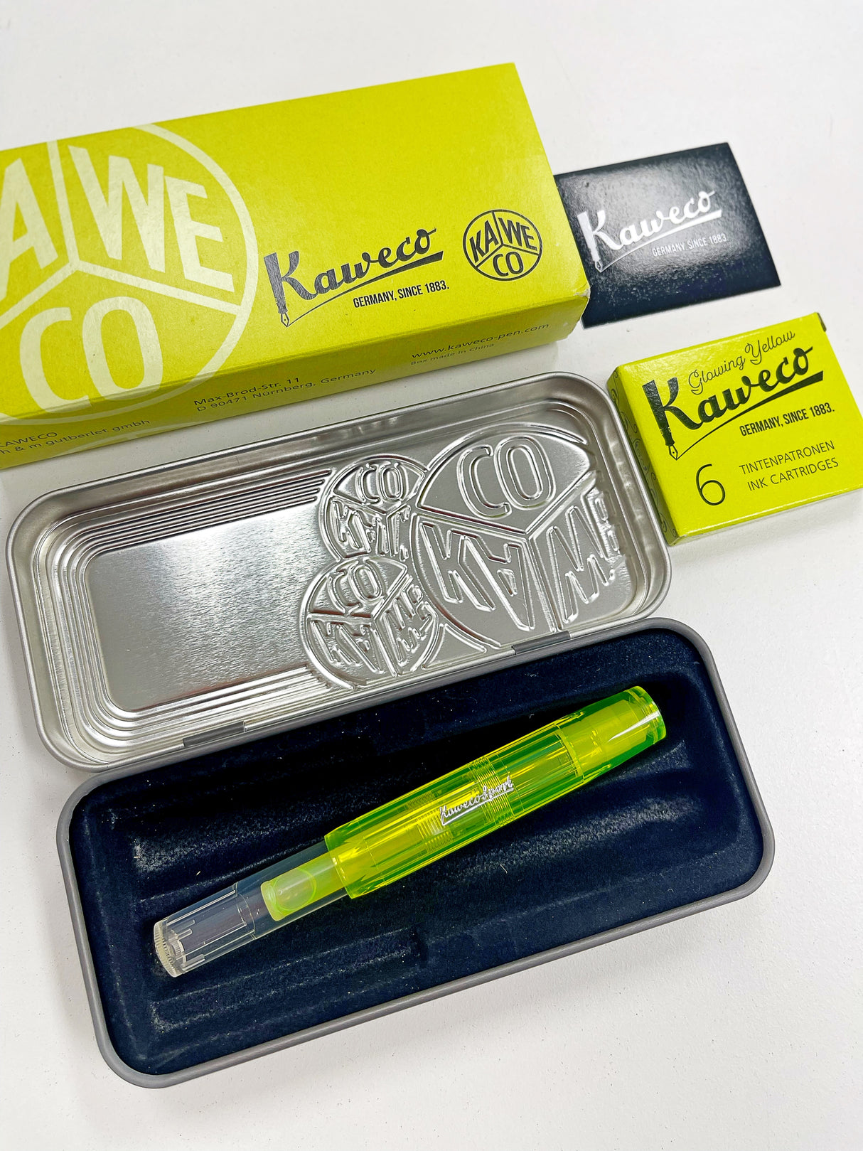 Kaweco Ice Sport Glow Highlighter Fountain Pen Set