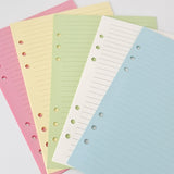 A5 Multicolored Lined Paper Inserts