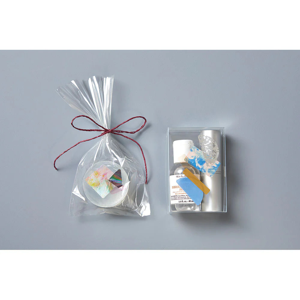 King Jim Coffret Cosmetic Motif Film Stickers Triangle Chiffon Yellow