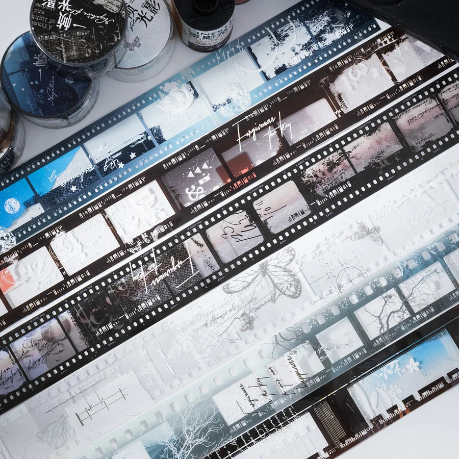 These vintage negative film strip PET tapes are a great new addition to your craft supplies! They bring a touch of natural elements to the film strips to create a unique look.&nbsp;

Material: PET Tape
Includes 1 PET Tape