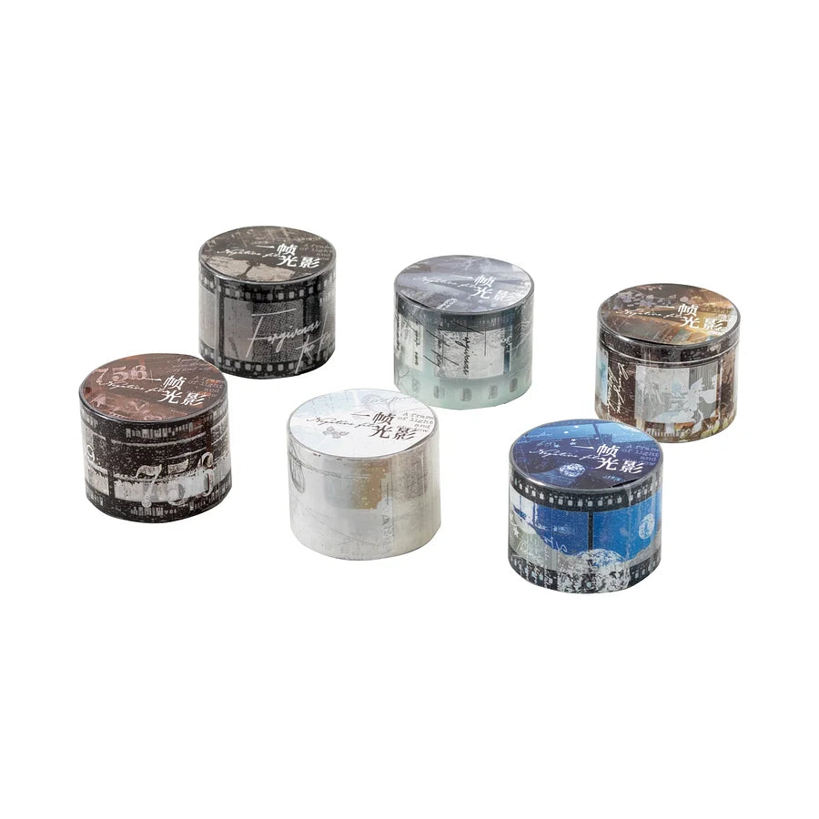 These vintage negative film strip PET tapes are a great new addition to your craft supplies! They bring a touch of natural elements to the film strips to create a unique look.&nbsp;

Material: PET Tape
Includes 1 PET Tape