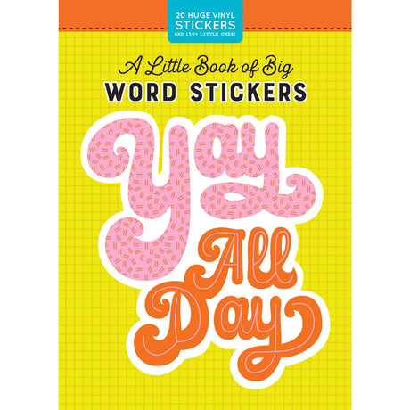 Spread the sticker love! Life is just better with stickers, and this little book of BIG vinyl stickers proves just that! Decorate your laptop, bike, water bottle, phone, or dresser (the possibilities are endless!) with these super-sized designs, and brighten every day with a little sticker magic.