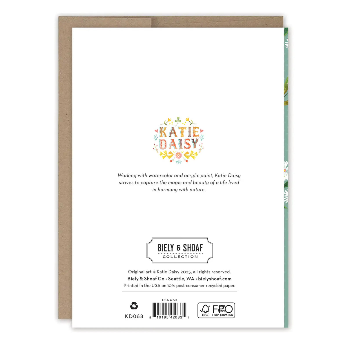 A Year of Wishes Book Stack Birthday Card

Inside verse: May this year be the best one yet. Happy Birthday!

• Gold foil details
• Illustrated by Katie Daisy
• Pre-priced
• Size: A6, 4.5" x 6.25"
• Paired with a Kraft envelope
• Printed in the USA on beautiful FSC-certified 10% post-consumer waste recycled paper.

About The Artist: Katie Daisy was raised by the birds and warm breezes of small-town Lindenwood, Illinois, brought up among the wildflowers with roots planted deeply in the natural world. Working 