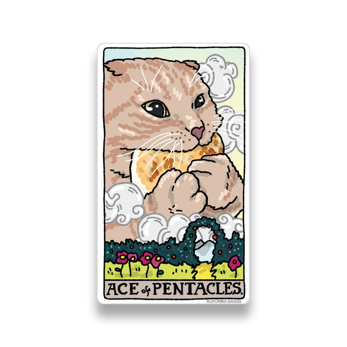 Ace of Pentacles Tarot Cat Meme Stickers (Minor Arcana)