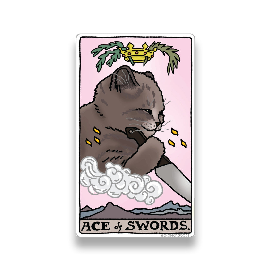 Ace of Swords Tarot Cat Meme Stickers (Major Arcana)