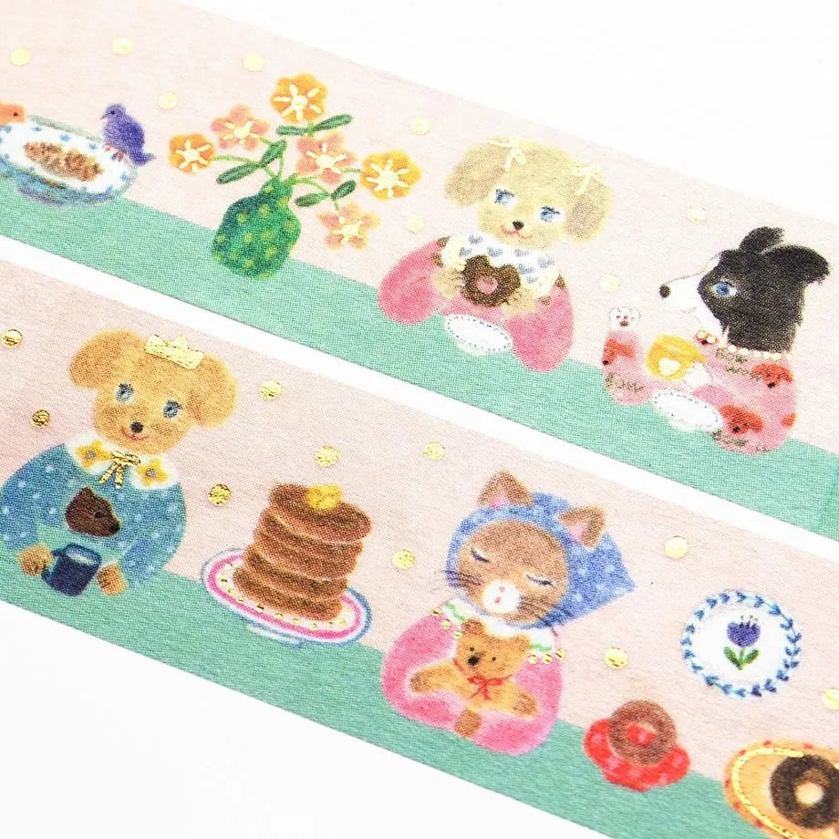 Cozyca Products - Aiko Fukawa Washi Tape - Snack Time

Washi tape by illustrator Aiko Fukawa.
The long-awaited snack time. Animals eating donuts and pancakes are depicted very cutely.&nbsp;Everyone's expressions are also charming. The shiny gold foil stamping is an accent.

20mm wide x 5m long
