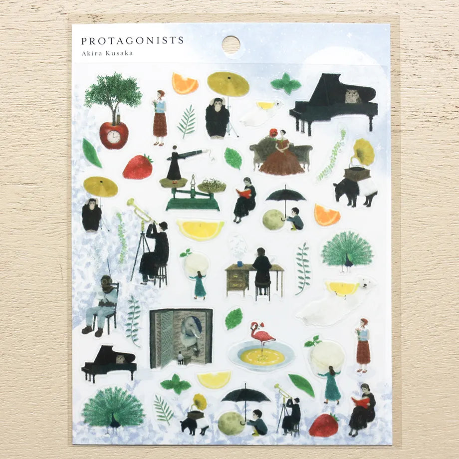Stickers of illustrator Akira Kusaka. This sticker sheet is packed with beautiful drawings meant to evoke stories and memories.&nbsp;


Printed on PET material, the stickers have a smooth, durable finish that’s easy to peel and place - great for both everyday use and special projects.

✨ Product Details

Smooth, durable PET sticker material
Perfect for planners, journals, scrapbooking, and cardmaking
Backing Sheet Size: 141 × 188 mm
Sticker sheet size: 138 × 170 mm