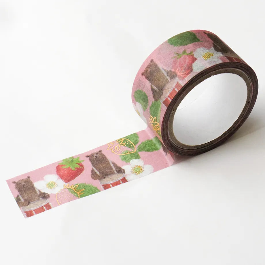 Cozyca Products - Akira Kusaka Washi Tape - Sweet Beats

Drummer Kuma-san's washi tape by illustrator Akira Kusaka. If you look closely at the tape, you can see that the drum that Kuma was playing is a strawberry and the stick is cutlery. The occasional shiny gold foil stamping is an accent for a stylish finish.

20mm wide x 5m long