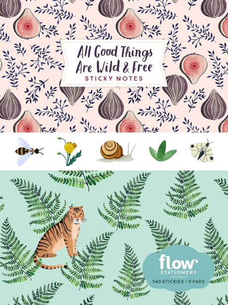 Inspired by the Henry David Thoreau quotation, “All good things are wild and free,” each colorful sticky-note, featuring illustrations by Valesca van Waveren, recalls simple joys of the world––a pressed flower, an industrious bee, an ocean-worn shell, a sweet fig––and adds a touch of nature’s beauty to your planning, note-taking, and paper correspondence.