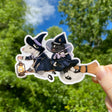 Allison Stoiser Art - Flying Witch Opossum and Skunk Weatherproof Vinyl Sticker