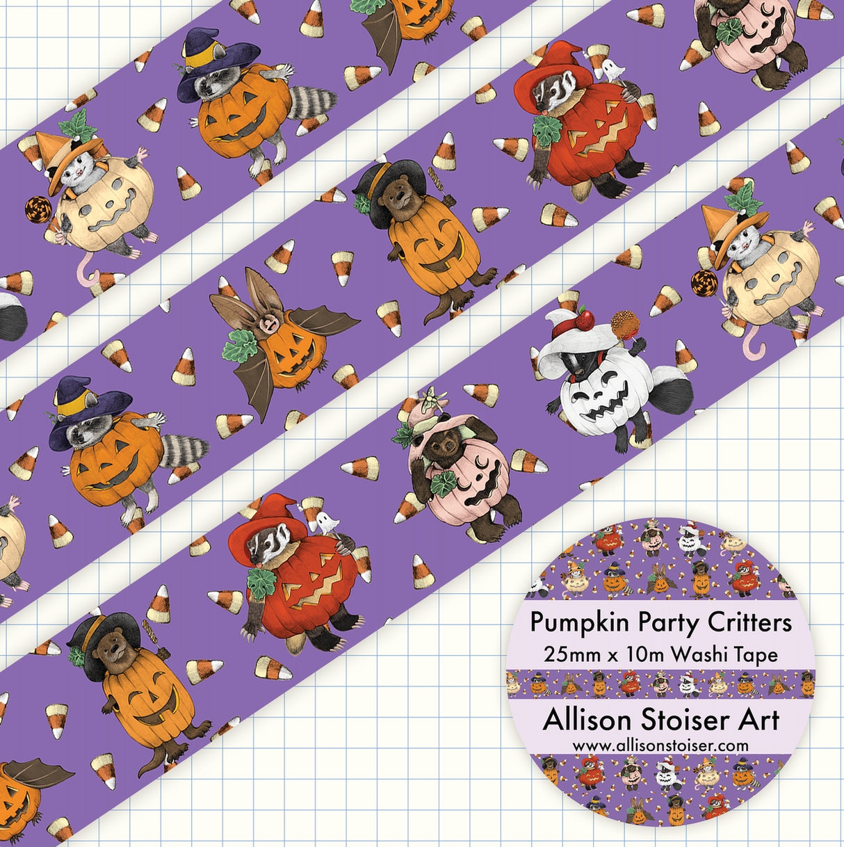 Allison Stoiser Art - Pumpkin Party Critters Washi Tape