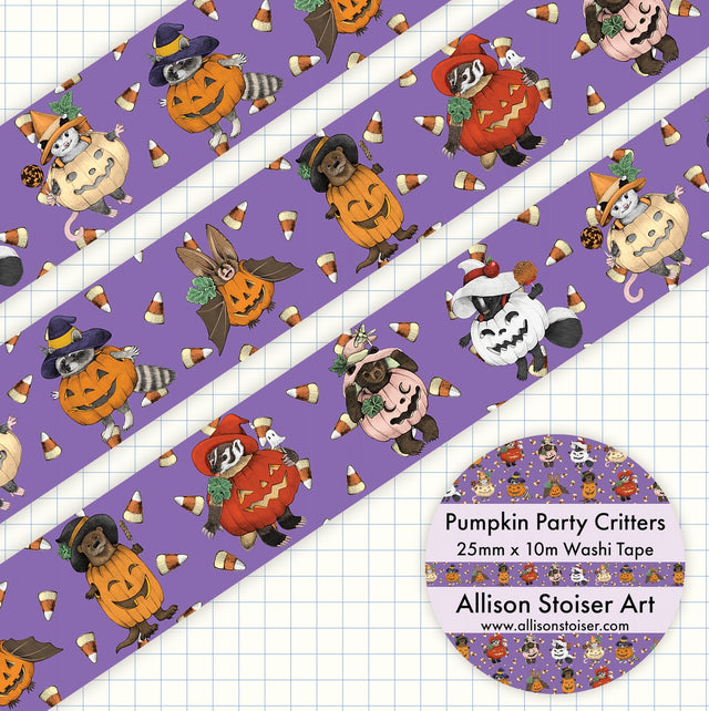 Allison Stoiser Art - Pumpkin Party Critters Washi Tape