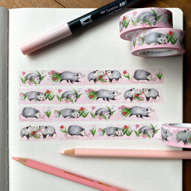 Allison Stoiser Art Opossums and Tulips Washi Tape