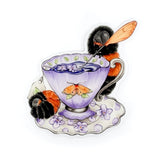 Allison Stoiser Art Woolly Bear Caterpillar with Teacup Vinyl Sticker