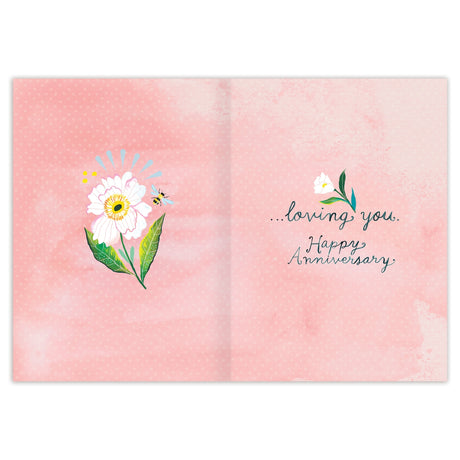 Inside verse: "...loving you. Happy Anniversary."