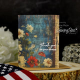 Give your cards and paper crafts a patriotic flair with our exclusive 6" x 8.5" cardstock pad! Featuring vintage red, white, and blue designs, this Americana-themed pad is perfect for adding a classic touch all year long. It includes 24 double-sided sheets with coordinating patterns, printed on smooth satin finish 65# cover cardstock for a rich, luxurious feel. Acid- and lignin-free for lasting quality, and made with love in the USA!