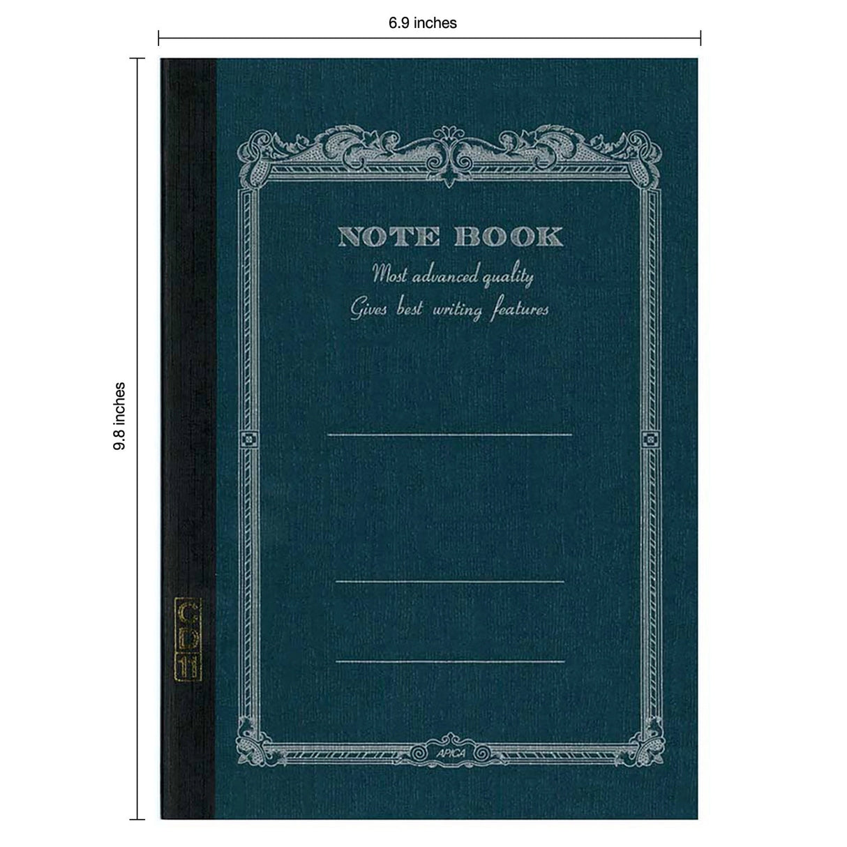 High-quality notebooks are ideal for jotting ideas, taking notes, sketching, making lists, and more. They are perfect for use at home or the office.&nbsp;

It contains white, ruled, acid-free paper.
Comes in a variety of colors, including white, ivory, sky blue, red, aqua blue, green, charcoal, mustard yellow, and navy.
The cover is made from thick, brightly colored specialty paper.&nbsp;
Sturdy thread binding allows the notebook to lay flat, making writing a breeze.&nbsp;
The exterior features a classical 