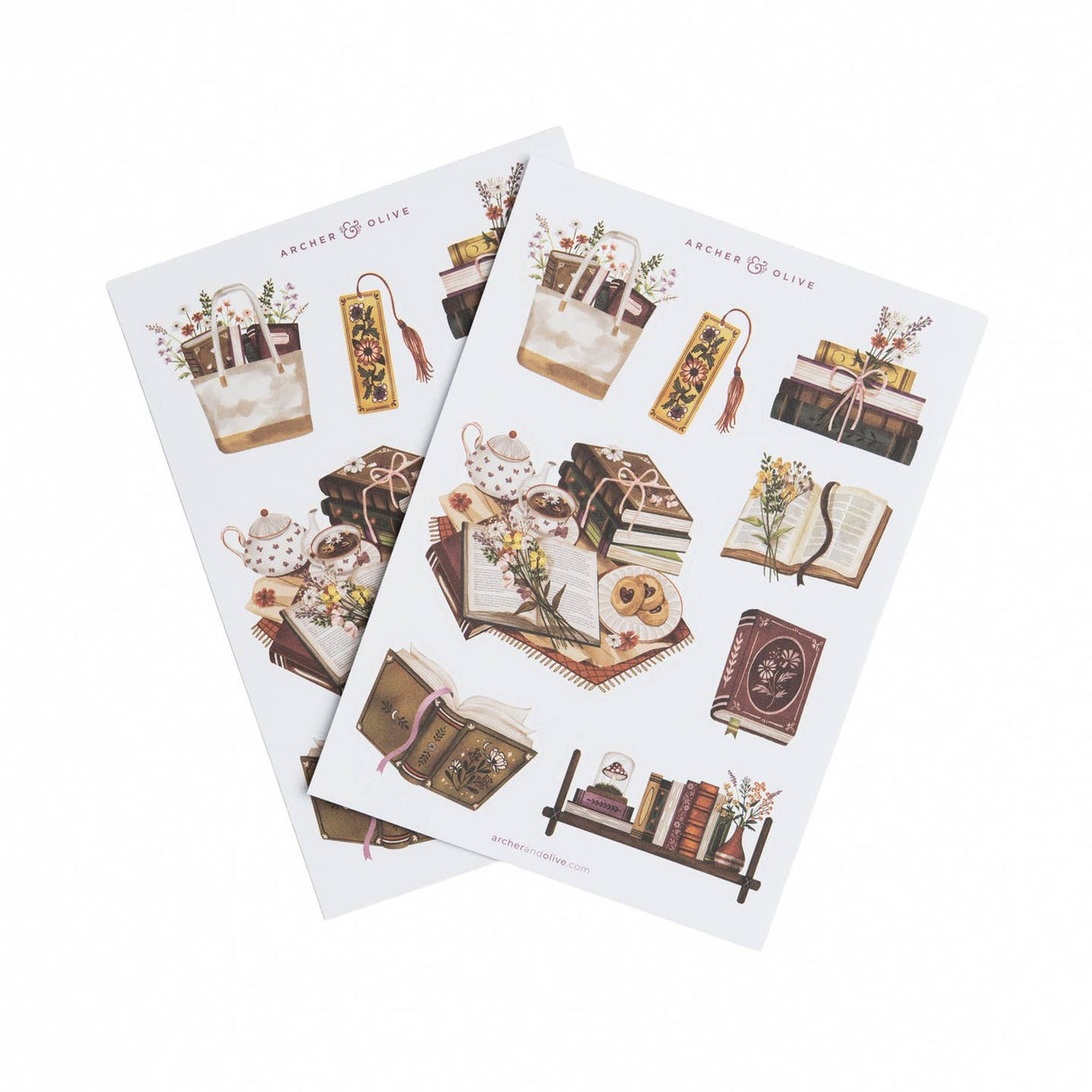 Archer and Olive Stickers: Bookshelf