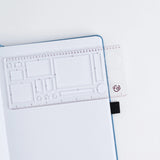 Get precise and achieve perfect outlines in your journal with our A5 Dot Grid Planning Stencil. This handy grid spacing guide helps you measure out your bullet journal spreads with ease. Simply pick a layout and use the dot grid journal ruler to mark out each box.

The stencil features half square notches, guide boxes, helpful shapes, and more so you can quickly create an entire journaling spread without the worry of counting dots or having uneven lines!

This stencil is particularly helpful for A5 notebook