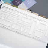 This clear B5 Dot Grid Planning Stencil helps you measure out your bullet journal spreads with ease. New and improved with thicker plastic to help you get precise and achieve perfect outlines in your journal with our stencil.

The stencil features guide boxes, helpful shapes, and more so you can quickly create an entire journaling spread without the worry of counting dots or having uneven lines!

This stencil is particularly helpful for B5 notebooks as you can use the circle guides to find the center of a B