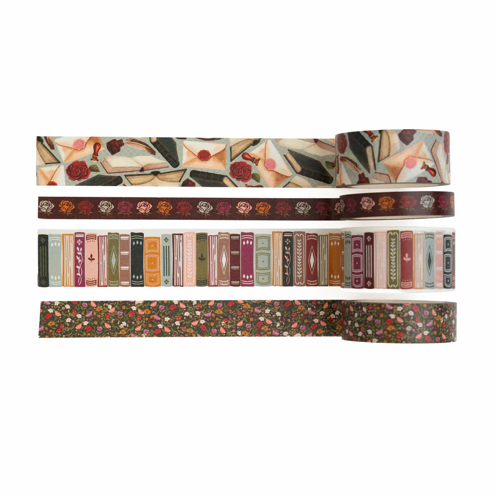 Washi Tape is the perfect stationery supply to use for journaling, gift wrapping, crafting or any decorative purpose you wish to enhance with an enchanting rustic elegance.

Add a storybook touch to your journal spreads with the&nbsp;Books of Beauty Washi Tape Set—a coordinated collection of warm, vintage-inspired designs perfect for layering, borders, and decorative accents.

✨ Features You’ll Love

High-quality matte finish for smooth application and easy repositioning
Ideal for planners, journals, scrapb