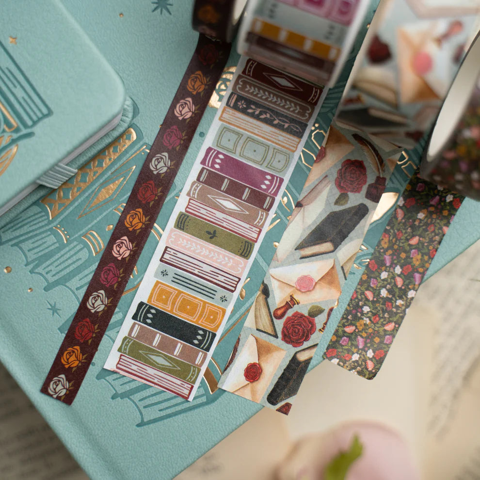 Washi Tape is the perfect stationery supply to use for journaling, gift wrapping, crafting or any decorative purpose you wish to enhance with an enchanting rustic elegance.

Add a storybook touch to your journal spreads with the&nbsp;Books of Beauty Washi Tape Set—a coordinated collection of warm, vintage-inspired designs perfect for layering, borders, and decorative accents.

✨ Features You’ll Love

High-quality matte finish for smooth application and easy repositioning
Ideal for planners, journals, scrapb