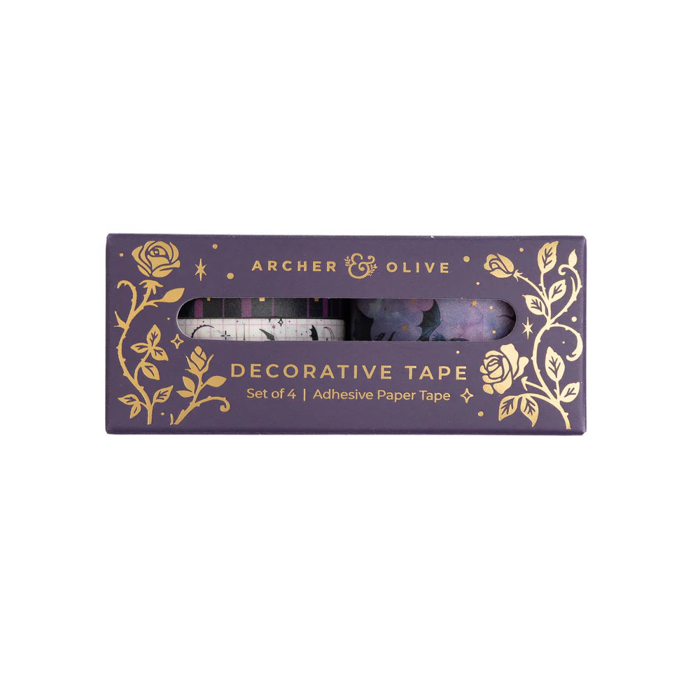 Step into a world of magic and mystery with the Dragon Spire Washi Tape Set—a fantasy-inspired collection perfect for journaling, scrapbooking, and creative planning. Featuring dreamy watercolor dragons, enchanted castles, moonlit skies, and golden sparkles, these washi tapes bring a storybook adventure to every page.