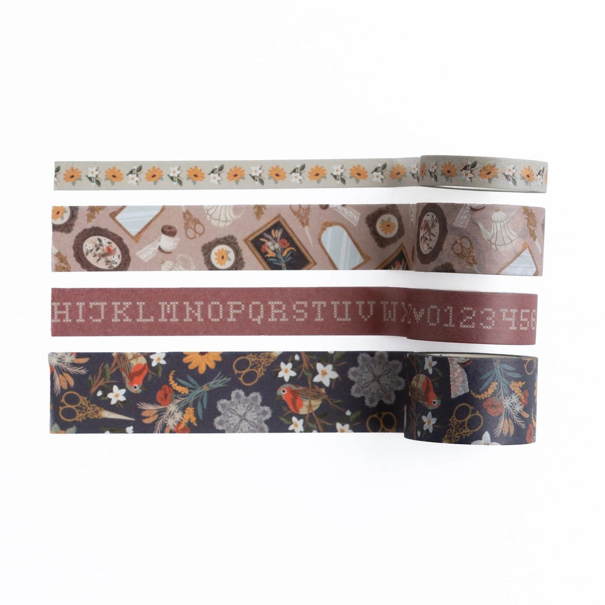 Decorate your journals, planners, or scrapbooks with the Frame Wall Washi Tape Set. Inspired by antique mirrors, family picture frames, vintage embroidery and dried florals, these matte-finish tapes add warmth, charm, and storytelling magic to your creative projects. Perfect for layering, journaling, and antique-inspired designs.