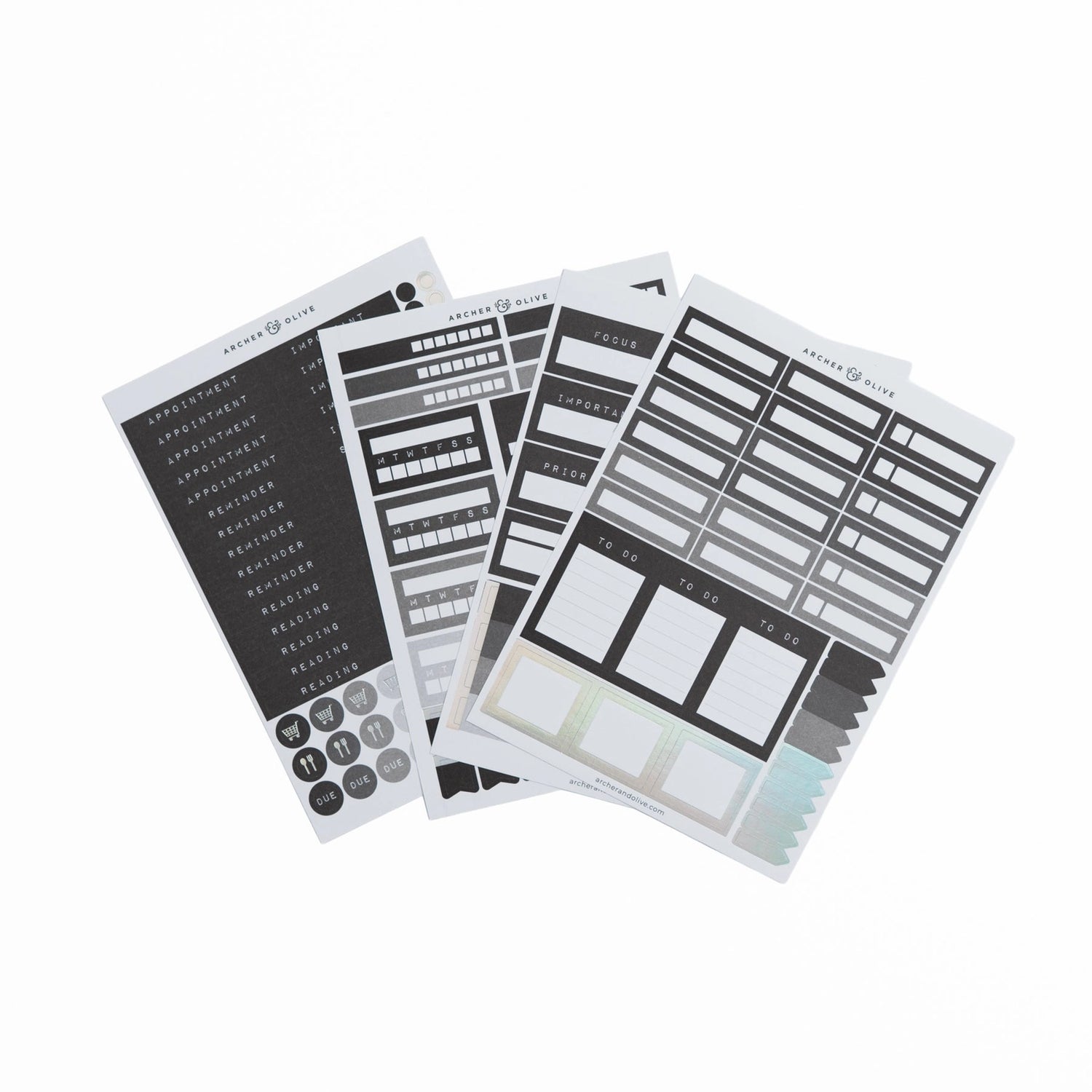 Archer and Olive Ink & Type Planning Sticker Set