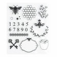 A charming clear stamp set inspired by classic beekeeping motifs and vintage apothecary details. Featuring bees, honeycomb, wildflowers, ornate keys, numerals, and decorative labels, this set brings a playful yet timeless touch to journaling and creative spreads.

Specs &amp; Details:

Stamp Type: Clear, reusable acrylic stamps
Design Theme: Bees, honeycomb, florals, vintage keys, labels, numbers
Material: High-quality photopolymer
Use: Ideal for reading journals, planners, book reviews, and creative spread