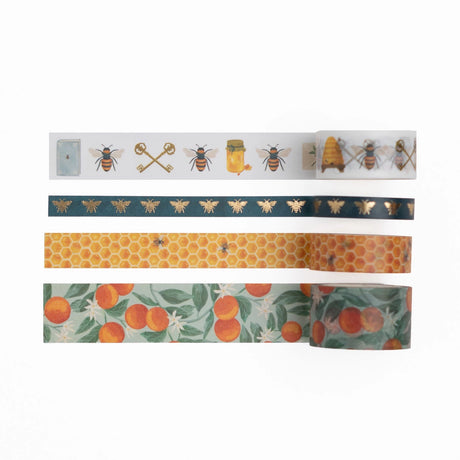 Capture the life of a honeybee with our&nbsp;Keeper Of Bees&nbsp;Washi Tape.&nbsp;This set of&nbsp;4 Washi Tapes&nbsp;is inspired by dedicated bees and their keepers, delicious honeycomb and drizzles of honey.

Washi Tape is the perfect stationery supply to use for journaling,&nbsp;gift wrapping, crafting or any decorative purposes you wish to enhance with an enchanting&nbsp;rustic elegance.

Whether you're a nature lover or dedicated&nbsp;beekeeper, this&nbsp;Keeper Of Bees&nbsp;Washi Tape&nbsp;is perfect 