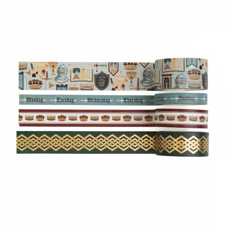 Bring a touch of medieval charm to your journaling with the Knight’s Sword Washi Tape Set—a bold, regal collection inspired by castles, crowns, and classic tales of honor.
