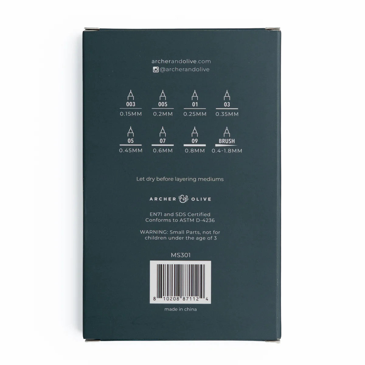 Create everything from intricate details to expressive lettering, with the Monograph Studio Set of 8 from Archer & Olive.

This versatile collection includes a full range of fineliner tips plus a flexible brush pen, giving artists and journalers the perfect tools for sketching, outlining, lettering, and illustration.

The Monograph Studio Set includes:

003 (0.15mm) – ultra-fine detail work
005 (0.2mm) – delicate illustration lines
01 (0.25mm) – precise writing or linework
03 (0.35mm) – clean, everyday writ