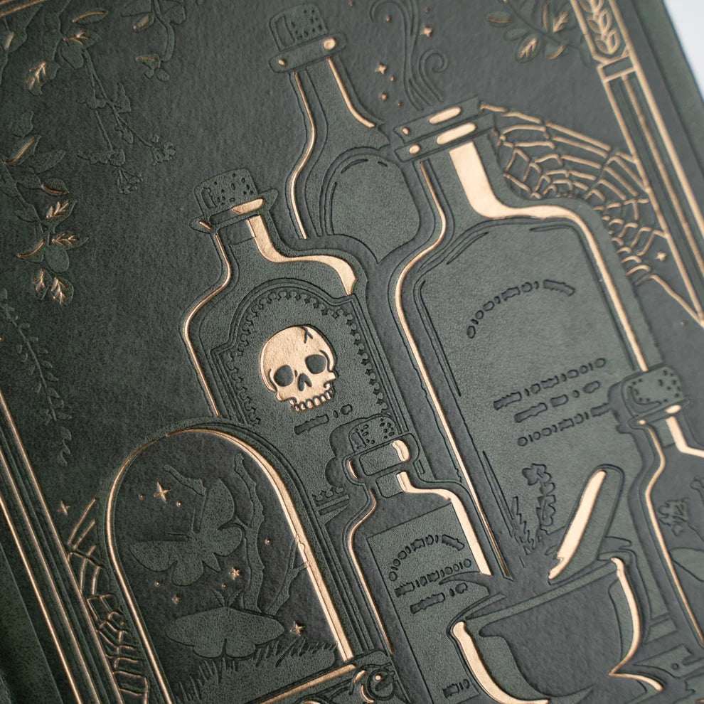 The Apothecary Shelf Notebook invites you into an enchanted workshop filled with mysterious bottles, magical herbs, curious mushrooms, and hidden woodland treasures.