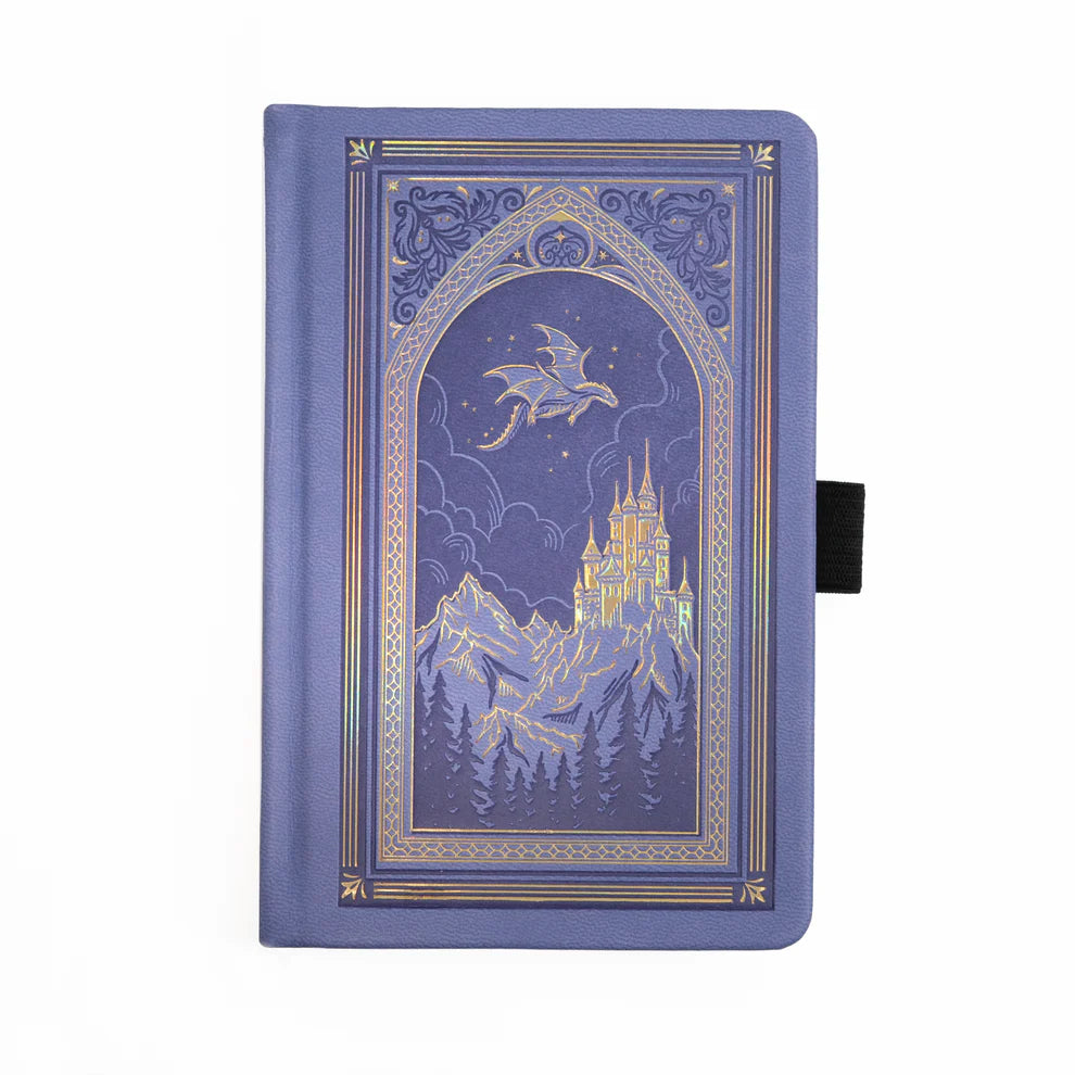 Step into a storybook world with the Dragon Spire Notebook—a bold, enchanting design made for dreamers, writers, and journal lovers who want their pages to feel like an adventure. Cover is vegan leather.
