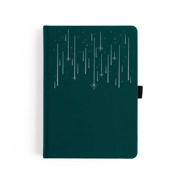 Quiet, expansive, and full of wonder — the Meteor Shower Notebook captures the magic of watching the night sky come alive. A deep, moody cover is scattered with delicate shooting stars, creating a sense of calm movement and cosmic possibility. It’s a notebook made for late-night thoughts, creative sparks, and ideas that arrive like falling stars.