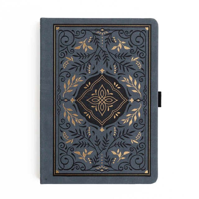 Let your imagination wander into midnight magic. The Storybook Notebook in Navy blends deep, velvety blue tones with ornate gold detailing, creating a journal that feels like an heirloom tale waiting to be written. Whether you're crafting daily reflections or exploring new creative ideas, each page becomes its own enchanting chapter.