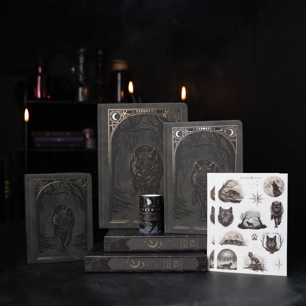Step quietly into the moonlit forest with the Wolf in the Night Notebook, where every page invites you to embrace your intuition and let your creativity roam free.