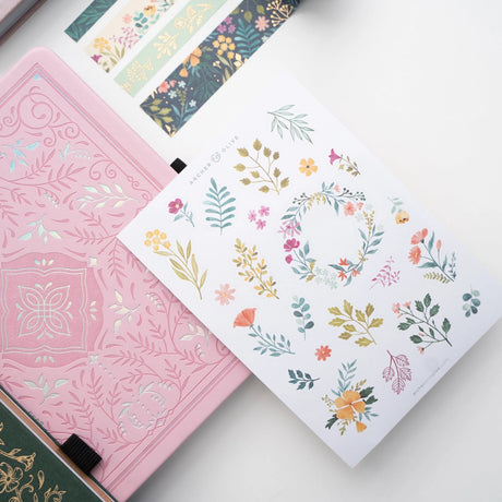 Appreciate classic elegance with our Signature Floral Sticker Set. These stickers are inspired by A&O’s signature floral designs, newly refreshed with a colorful painterly style. 

Perfect to add decorative touches to your planners and bullet journals, our high-quality stickers of hand illustrated designs are printed on deluxe matte paper. Each sticker set includes 2 sheets. Stickers can be super helpful when setting up your monthly or daily bullet journal pages. Use these cute stickers to decorate the page