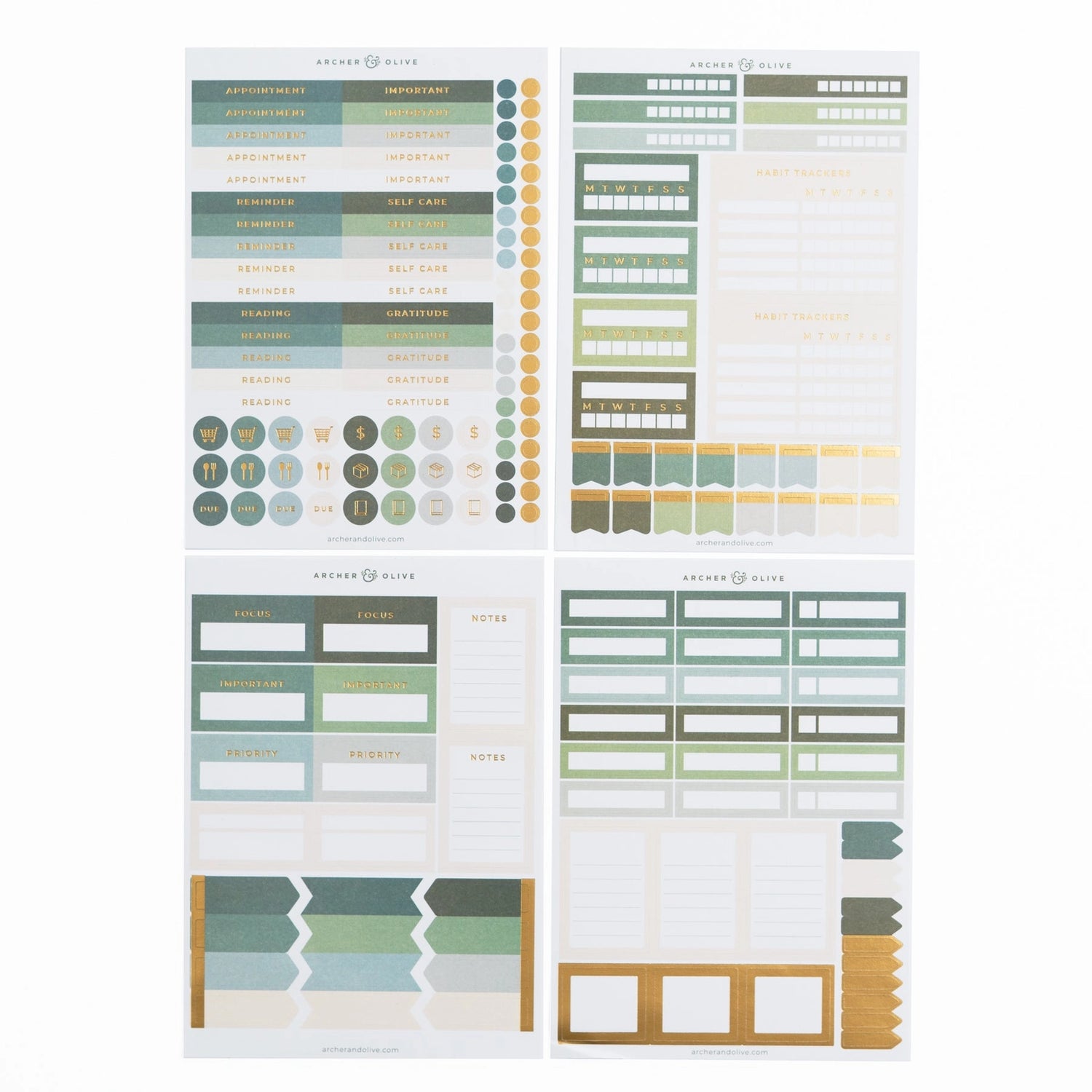 Archer and Olive Soft Nature Planning Sticker Set