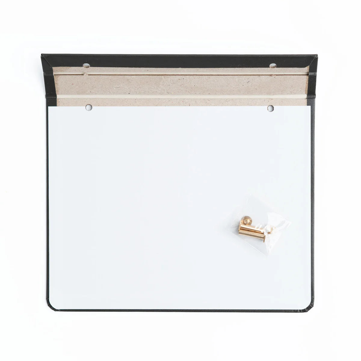 Create your own Notepad with our Notepad Backing + Screws + Box Set. Designed to securely hold your notepad pages with a luxurious finish.

Each set includes:

A sturdy cardboard and vegan leather backing, finished with a gold foiled Archer and Olive logo.
Size: A5
2 gold metal binding screws to secure any Archer and Olive Notepad Refill to the backing.
Durable outer box to store your completed notepad once you create it.
This backing system pairs perfectly with our notepad refills, allowing you to easily a