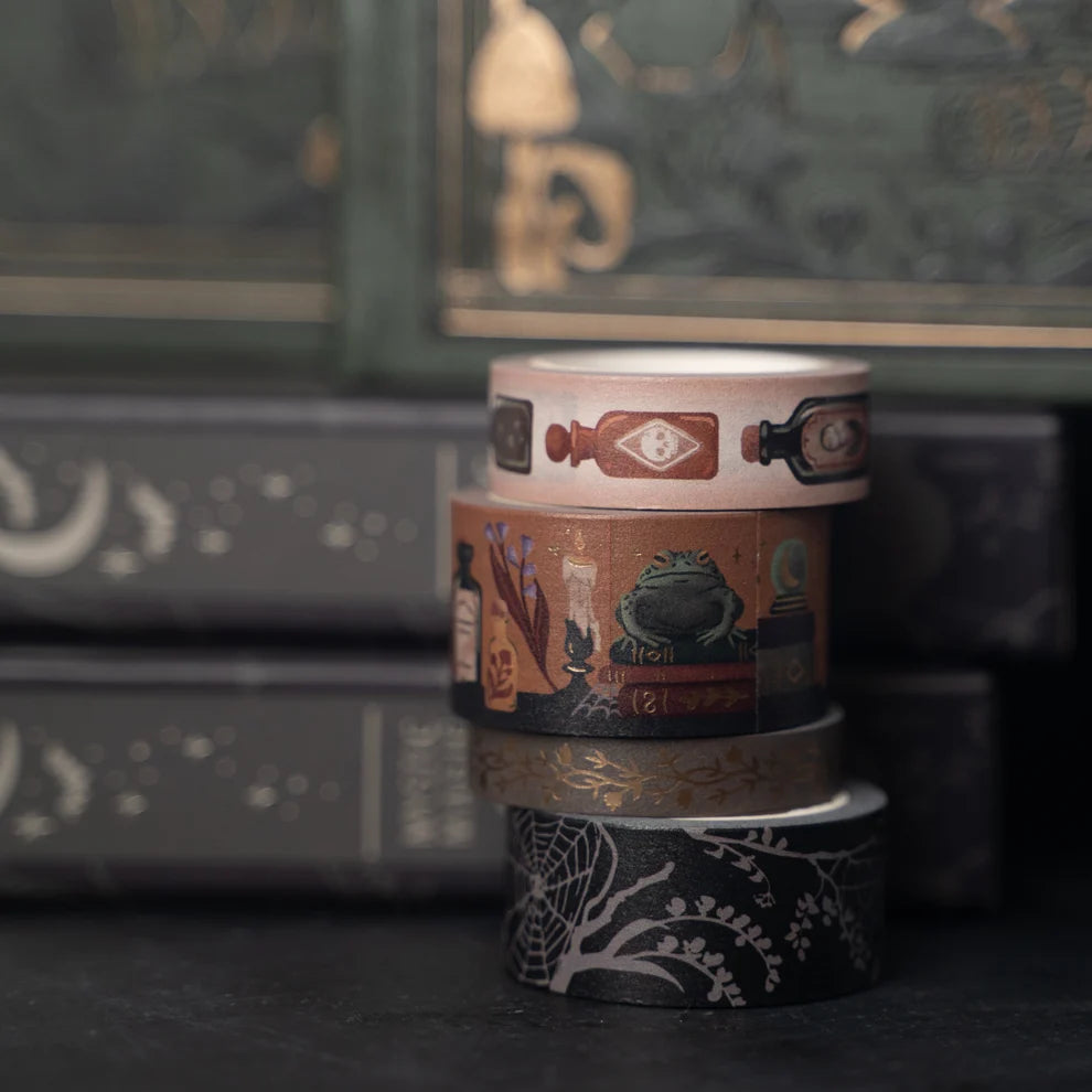 Turn every journal spread into an enchanted apothecary with the Apothecary Shelf Washi Tape Set.