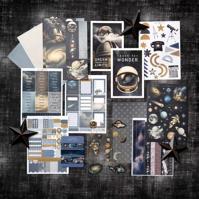Our Kits contain everything you need to create a cohesive theme in your planner or bullet journal. Each month, you will receive a new kit, including washi tape, stickers, collage paper, and more! Your monthly setup has never been so easy.