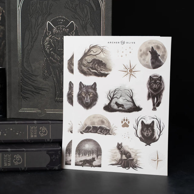 Bring the quiet mystery of moonlit forests to every page with the Wolf in the Night Sticker Set.