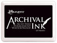 Ranger Archival Ink Jumbo InkPad - Jet Black


The ink pads provide lasting results. They will not deteriorate paper or precious photographs, they will not bleed when painted or brayered over with watercolors, water-based inks, markers or pearl pigments.&nbsp;

These inks are fade resistant, water resistant, acid free, non-toxic and permanent for paper-heat set for permanence on non-porous surfaces. These pads feature removable hinged lid, raised stamping surface, and measure 4.75 x 6.75 inches.&nbsp;

This