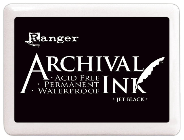 Ranger Archival Ink Jumbo InkPad - Jet Black


The ink pads provide lasting results. They will not deteriorate paper or precious photographs, they will not bleed when painted or brayered over with watercolors, water-based inks, markers or pearl pigments.&nbsp;

These inks are fade resistant, water resistant, acid free, non-toxic and permanent for paper-heat set for permanence on non-porous surfaces. These pads feature removable hinged lid, raised stamping surface, and measure 4.75 x 6.75 inches.&nbsp;

This