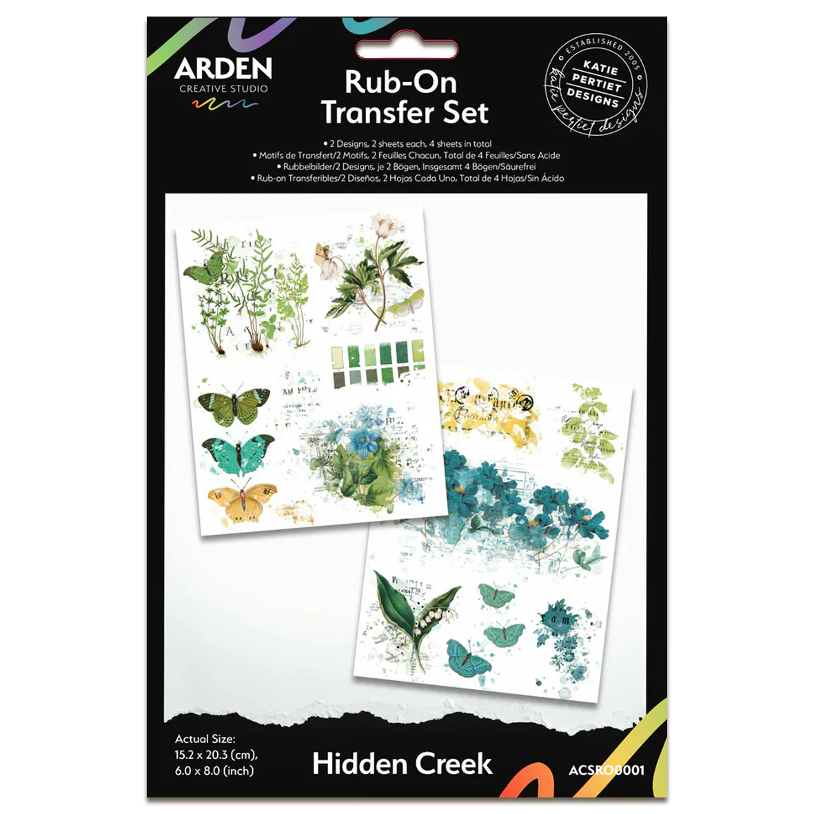 Arden Creative Studio Hidden Creek 6x8 Inch Rub-On Transfer Set
